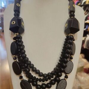 Elegant Black Beaded Necklace